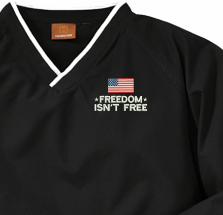 Freedom Isn't Free with Flag Harriton Windshirt