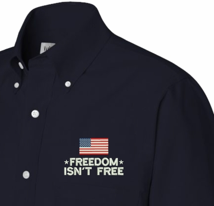 Freedom Isn't Free with Flag Oxford Shirt