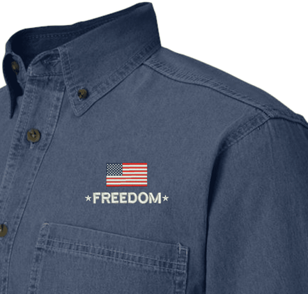 Freedom with Flag Denim Shirt