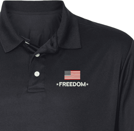 Freedom with Flag Moisture Wicking Polo