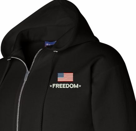 Freedom with Flag Zip Hoodie