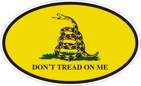 Gadsden Oval Decal - "Don't Tread On Me"
