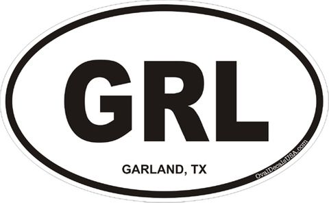 Garland Texas Oval Decal