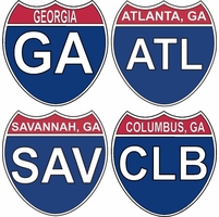 Georgia Intersate Stickers Decals Thumbnail Illustration