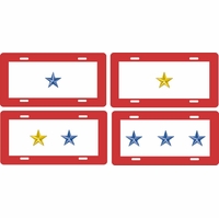 Gold / Blue Star License Plates Thumbnail Illustration