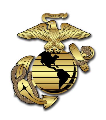 Gold Eagle Globe and Anchor EGA  Decal Sticker