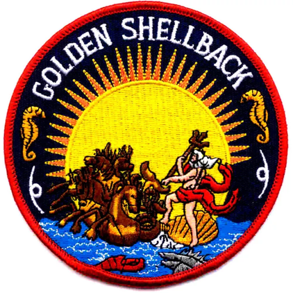 GOLDEN SHELLBACK 4 1/4" MILITARY PATCH