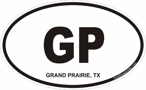 Grand Prairie Texas Oval Decal