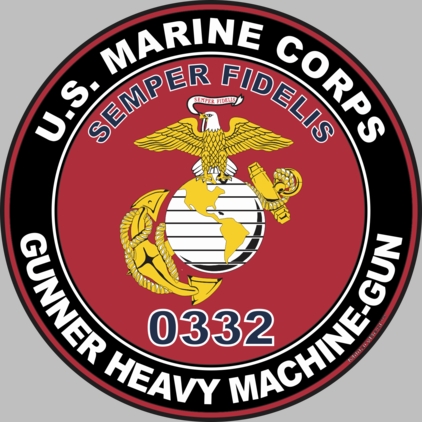 U.S.M.C. MOS 0332 Gunner Heavy Machine-Gun Decal