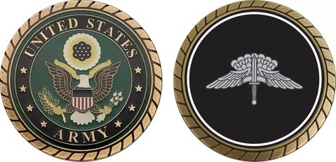 U.S. Army HALO Basic Parachutist Jump Wings Challenge Coin