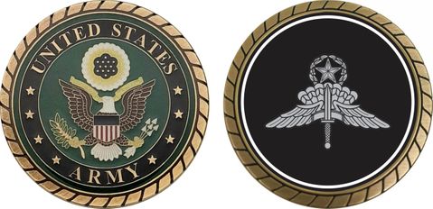 U.S. Army HALO Master Parachutist Jump Wings Challenge Coin