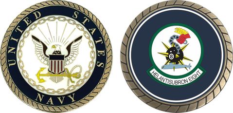 U.S. Navy Helantisubron 8 Patch Challenge Coin