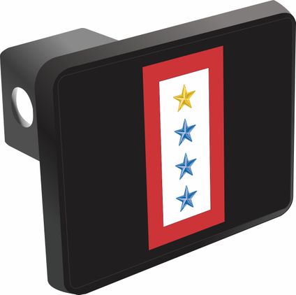 One Gold Star Three Blue Stars Flag Trailer Hitch Cover