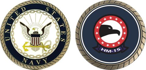 U.S. Navy HM-15 'Blackhawks' Patch Challenge Coin