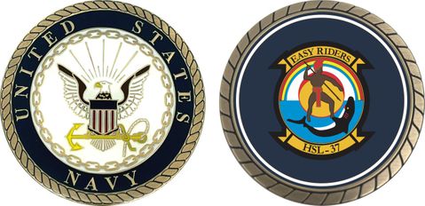 U.S. Navy HSL-37 'Easy Riders' Patch Challenge Coin