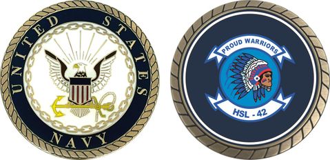 U.S. Navy HSL-42 'Proud Warriors' Patch Challenge Coin