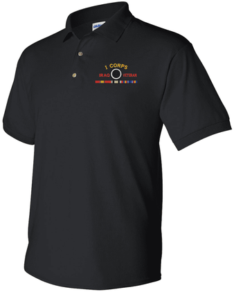 I Corps Iraq Veteran with Ribbons Embroidered Polo