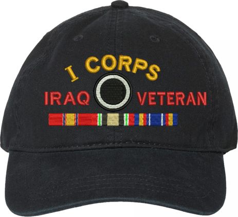 I Corps Iraq Veteran with Ribbons Unstructured Dad Cap