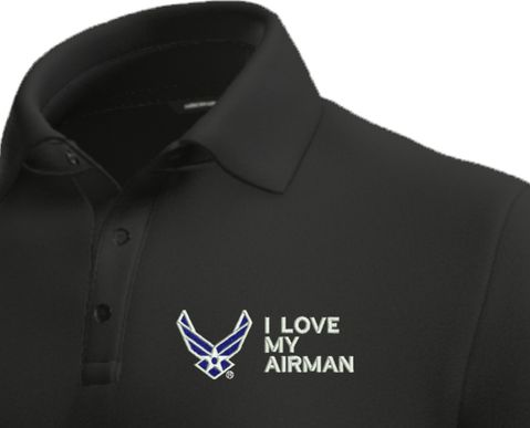 I Love My Airman U.S. Air Force Moisture Wicking Polo