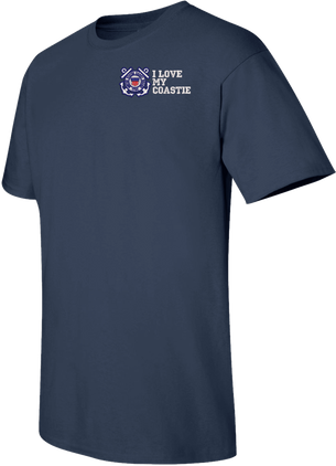 I Love My Coastie U.S. Coast Guard Embroidered T-Shirt