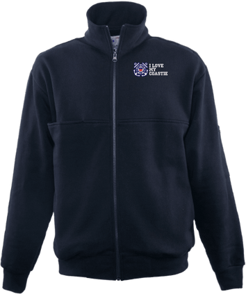 I Love My Coastie U.S. Coast Guard Game Sportswear Firefighters Full Zip Turtleneck