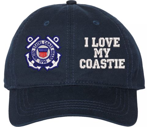 I Love My Coastie U.S. Coast Guard Unstructured Dad Cap