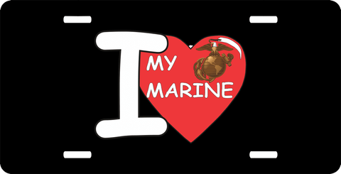 I LOVE MY MARINE License Plate