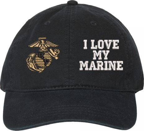 I Love My Marine U.S. Marine Corps Unstructured Dad Cap