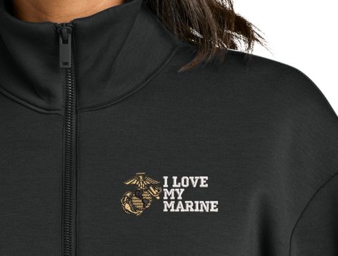I Love My Marine U.S. Marine Corps Women's Soft Spacer Quarter-Zip