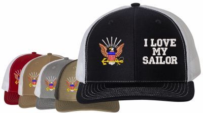 I Love My Sailor U.S. Navy Mesh Back Cap