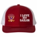 I Love My Sailor U.S. Navy Mesh Back Cap