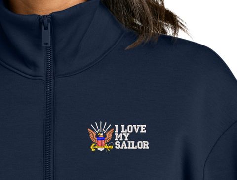 I Love My Sailor U.S. Navy Women's Soft Spacer Quarter-Zip