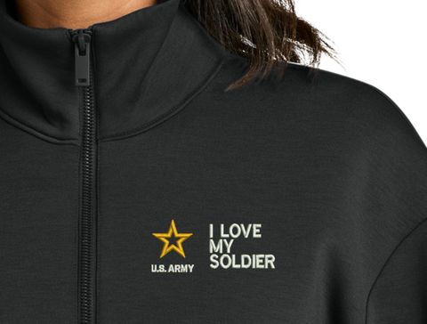 I Love My Soldier U.S. Army Women's Soft Spacer Quarter-Zip