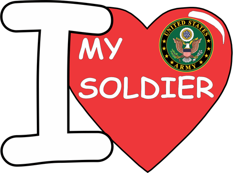 "I Love My Soldier" Vinyl Transfer Decal