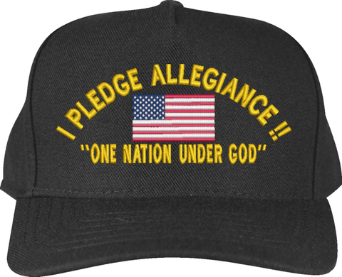 I Pledge Allegiance' with American Flag Custom Embroidered Cap