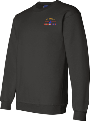 III Corps Afghanistan Veteran with Ribbons Embroidered Sweatshirt