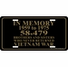 In Memory - Vietnam Veteran License Plate