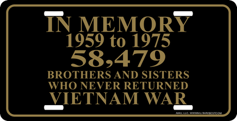 In Memory - Vietnam Veteran License Plate