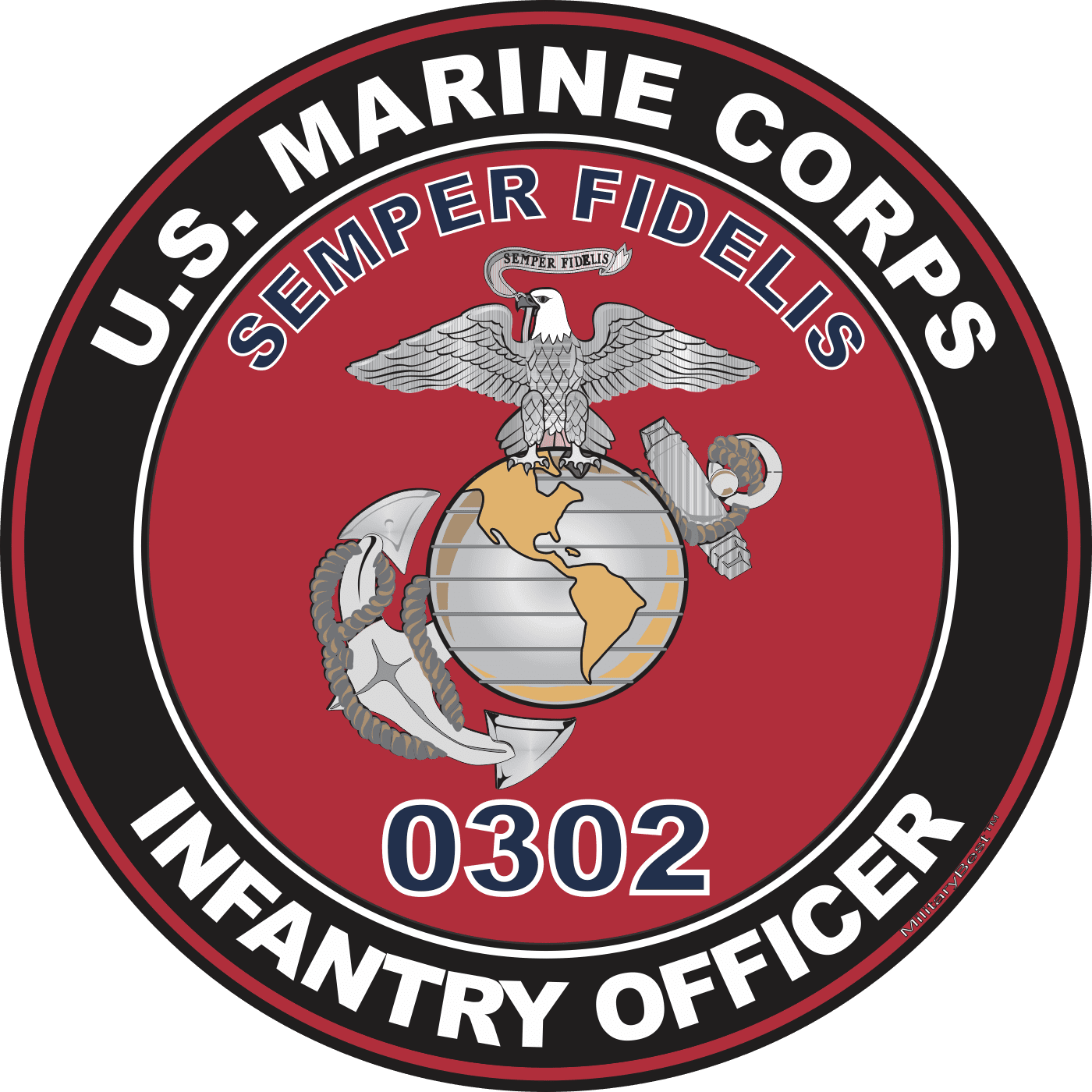 U.S.M.C. MOS 0302 Infantry Officer Decal