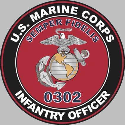 U.S.M.C. MOS 0302 Infantry Officer Decal