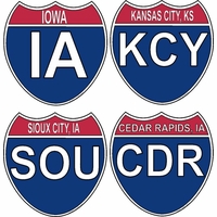 Iowa Interstate Stickers Decals Thumbnail Illustration