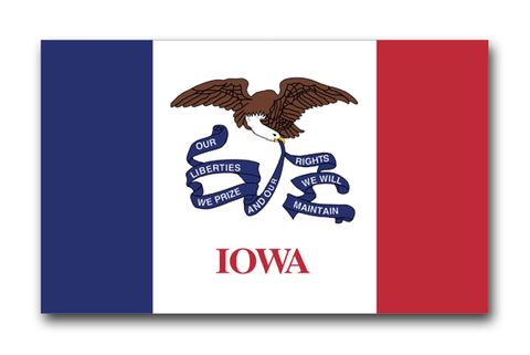 Iowa State Flag Vinyl Transfer Decal