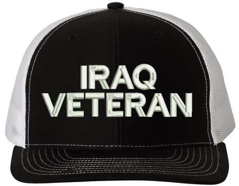 Iraq Veteran Text Only USA Mesh-Back Cap