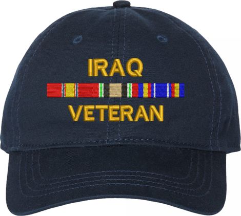 Iraq Veteran with Service Ribbons Unstructured Dad Cap