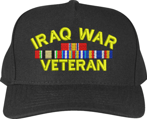 Iraq War Veteran with Ribbon Custom Embroidered Cap