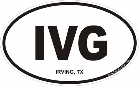 Irving Texas Oval Decal
