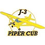 J-3 Piper Lapel Pin (1 -1/8")