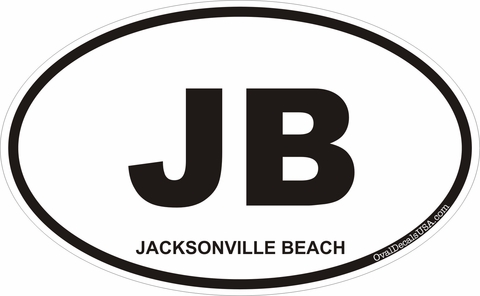 Jacksonville Beach Florida Oval Decal