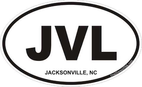 Jacksonville North Carolina Oval Decal