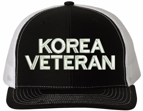 Korea Veteran Text Only USA Mesh-Back Cap